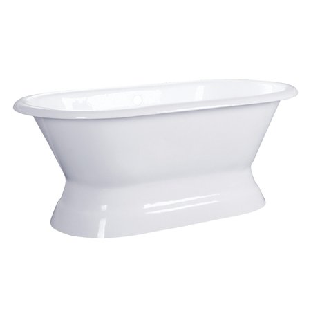 AQUA EDEN Pedestal Bathtubs, 60 L, 30.69 W, White, Cast Iron VCTND603024